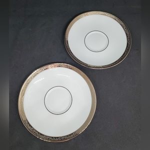 Lenox Landmark Platinum Classic Collections Bone China Saucers- Set of 2